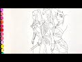 Coloring Demon Hunter Girls | Rumi, Zoe, Meera Satisfying Marker Art Therapy 🎨✍️#coloring 