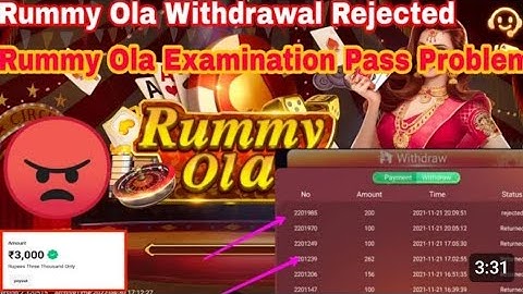 Rummy Ola Withdrawal Rejected And Return Problem | Rummy Ola में पैसा Withdrawal कैसे करें ?