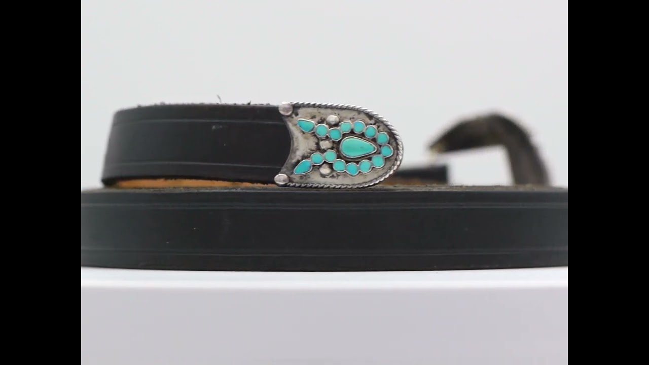 Virgil Dishta Sr. Zuni Handmade Sterling Silver Turquoise Belt