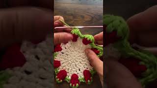 Crochet Strawberry Coasters #shorts screenshot 5
