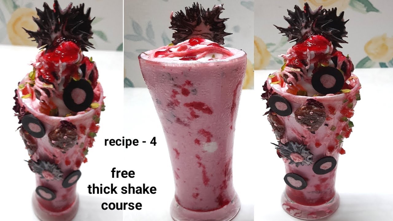 स्ट्राबेरी थिक शेक/Strawberry Thick Shake/ Market Style/Easy Tasty Method/Thick Shake Special Recipe
