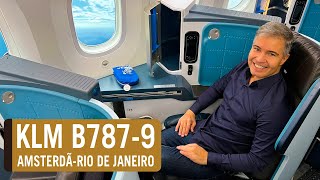 DESCUBRA COMO É VOAR NA EXECUTIVA DO B787-9 DA KLM DE AMSTERDÃ PARA O RIO DE JANEIRO!