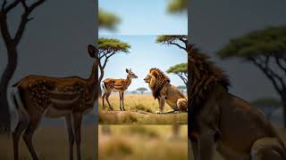 lion and deer# #good friend# #new shorts video