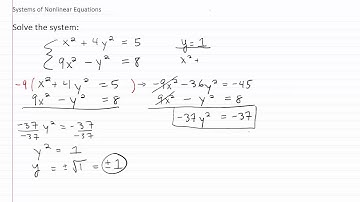 Algebra Videos: Solving Nonlinear Systems p2