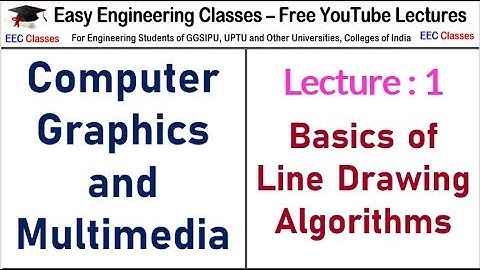 CGMM Lecture 1 in Hindi : Basics  of  Line  Drawing Algorithms | Computer Graphics Classes