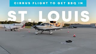 Flying to Spirit of St. Louis Airport via Mount Pleasant, IA for BBQ (KRNH-KMPZ-KSUS) with ATC Audio