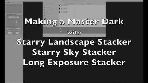 Making Master Dark Frames with SLS, SSS and LES