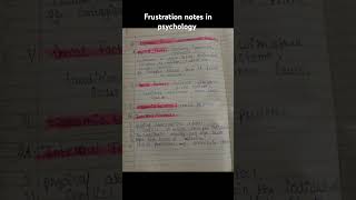 frustration easy notes in psychology BSC nursing 1 year notes #bscnursing #psychology #shortvideo