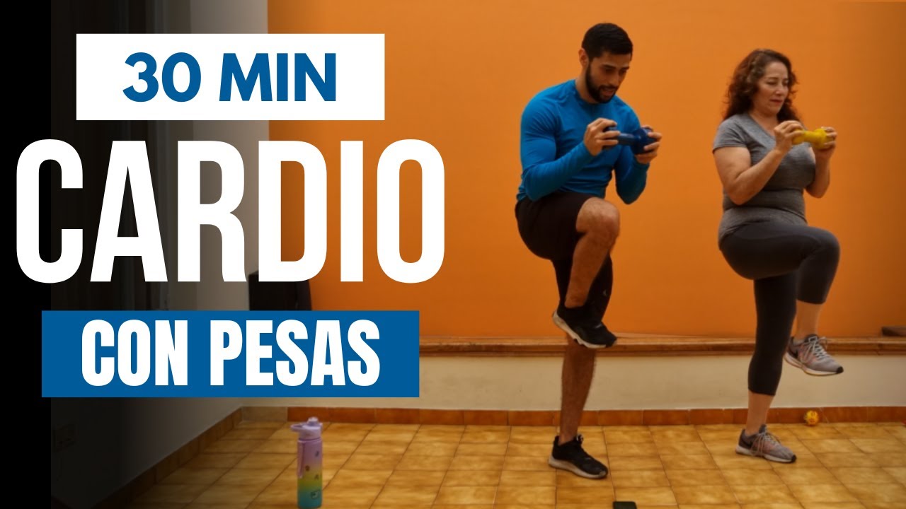 CARDIO sin saltos CON PESAS 🔥 rutina de ejercicios para bajar de peso