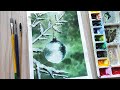 How to Paint a Light in Christmas Tree in Watercolors | Paint with David