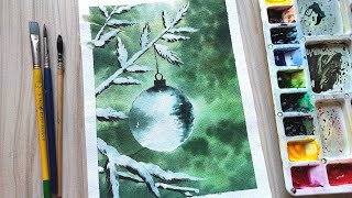 How to Paint a Light in Christmas Tree in Watercolors | Paint with David