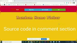 Random Name Picker Application (Open-Source Code)