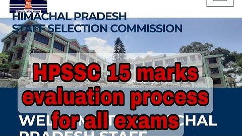 15 Marks evaluation process HPSSC