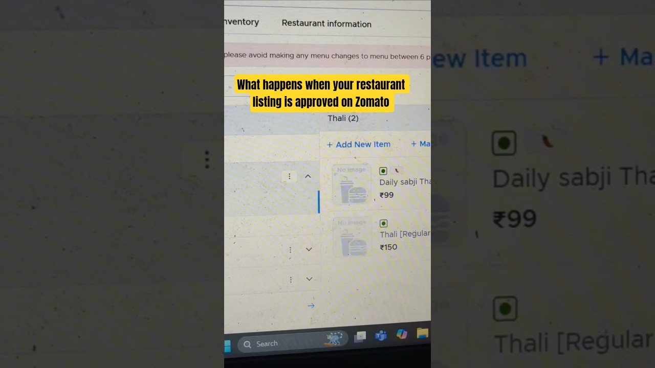 Zomato Restaurant Registration Part-5 | Update Menu 