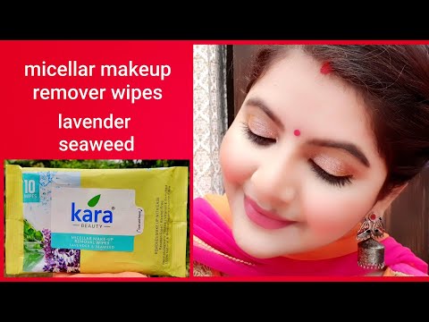 kara micellar makeup remover wipes with seaweed & lavender review and demo | RARA | facial wipes |