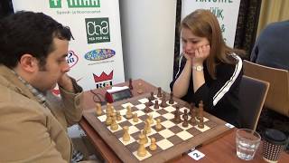 GM Gadir Guseinov - WFM Elizabete Limanovska, Rapid chess, Sicilian Rossolimo