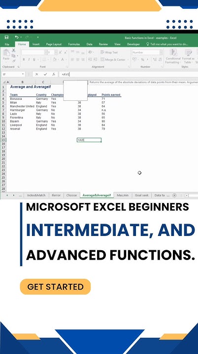 Microsoft Excel Beginners, Intermediate, and Advanced Functions. - YouTube