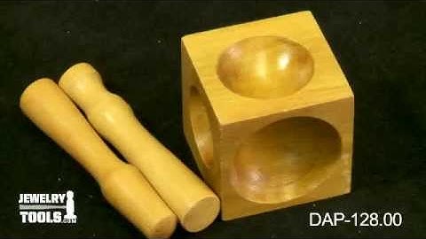DAP-128.00 - Wood Dapping Block with 2 Punches - Jewelry Making Tools Demo