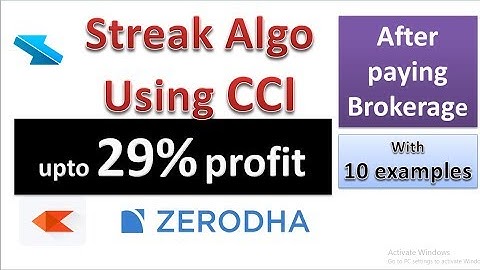 cci intro and streak algo of zerodha Commodity Channel Index with huge profit and low stop loss