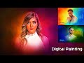 Digital painting  oil painting colorful photo effect