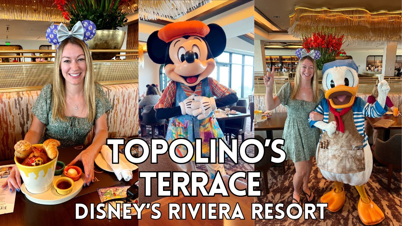 Start Your Day with a Character Breakfast at Topolino’s Terrace – A Must-Visit at Disney’s Riviera Resort! Get There With Convenient Skyliner Access or Nearby Stays at Boardwalk/Yacht Club.