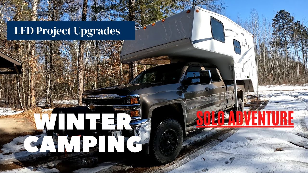 Winter camping in a Truck Camper - YouTube