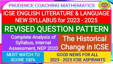 Icse Class 10 New English Syllabus 2023 2024 2025 ICSE Class 9 English new Syllabus 2023 25
