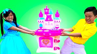 Emma Pretend Play with Princess Castle Kitchen Play Set Kids Food Toys screenshot 3