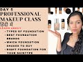 PROFESSIONAL MAKEUP CLASS DAY 5|Online Free Makeup Course|मेकअप कोर्स|Foundation type&Brands|Pratibh