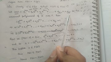 #lecture 12# If a€K is algebraic over F of an odd degree ,then F(a)= F(a^2)..
