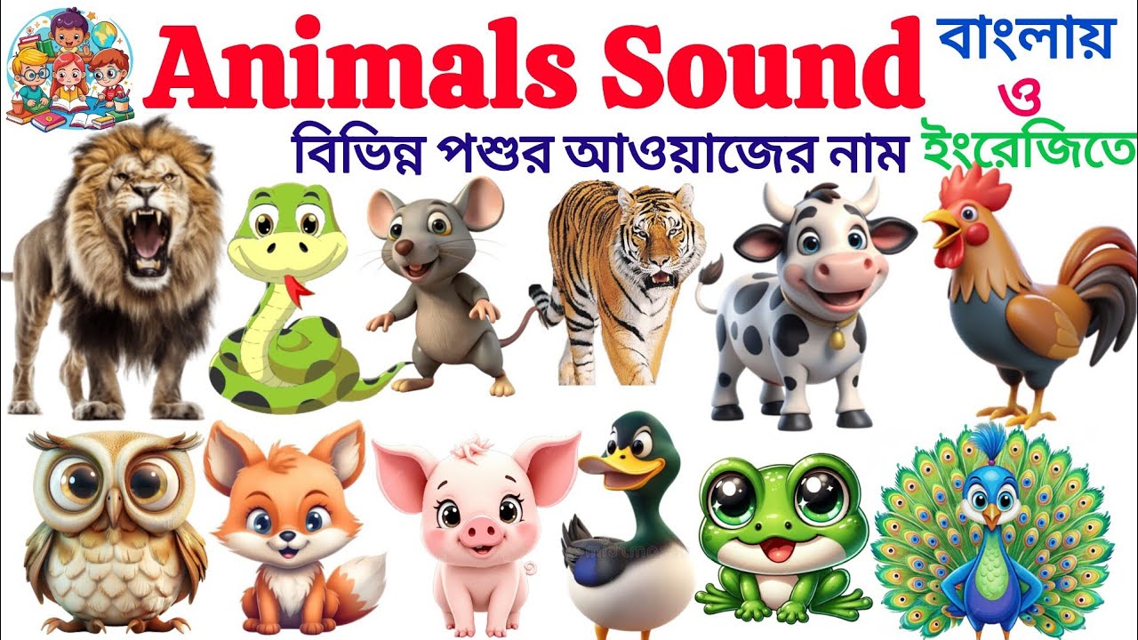 Animals Sound | বিভিন্ন পশু পাখির আওয়াজ এর নাম | 20 Animals Sound Name IN English With Pic | Sound 