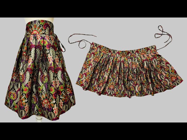 【NONCODE】Bunto String Wrap Skirt No Zipper, No Elastic ✓ Sewing Very Easy Pleated Wrap Skirt
