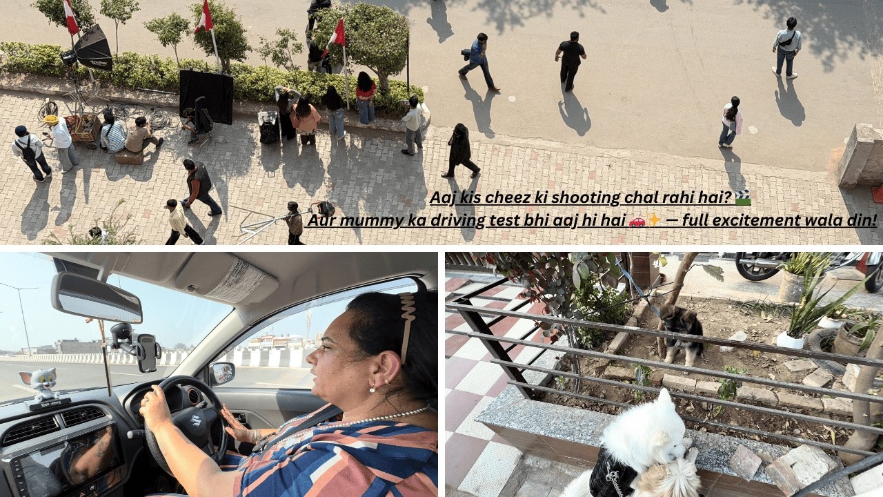 Aaj kis cheez ki shooting chal rahi hai?🎬Aur mummy ka driving test -full excitement wala din || 123