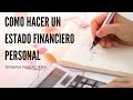 COMO HACER UN ESTADO FINANCIERO PERSONAL