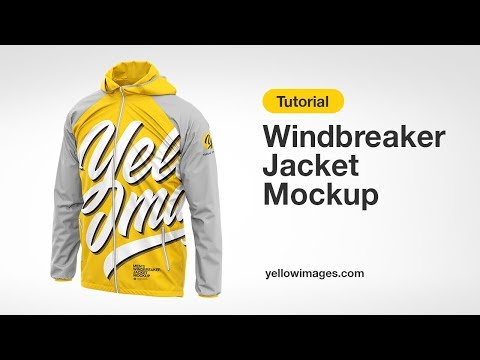 Men S Lightweight Hooded Windbreaker Jacket Back Half Side View In Apparel Mockups On Yellow Images Object Mockups