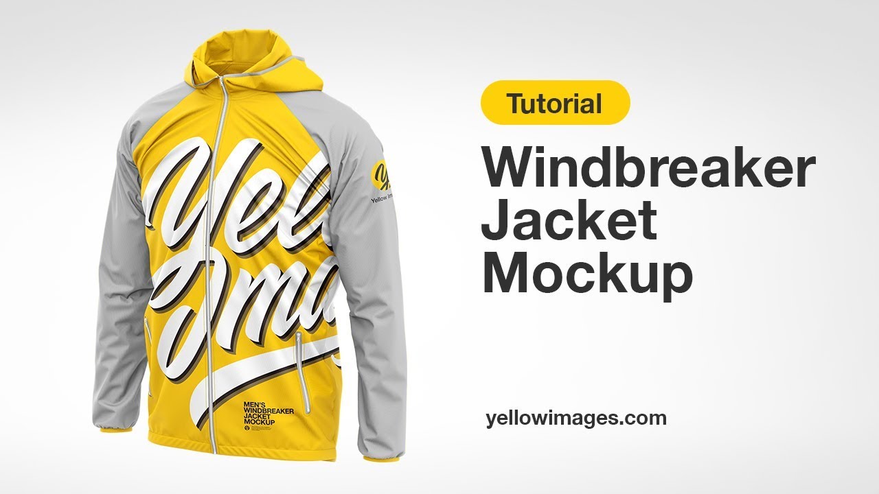 Download Yellow Images Tutorial How To Use A Mockup Men S Lightweight Hooded Windbreaker Jacket Youtube PSD Mockup Templates