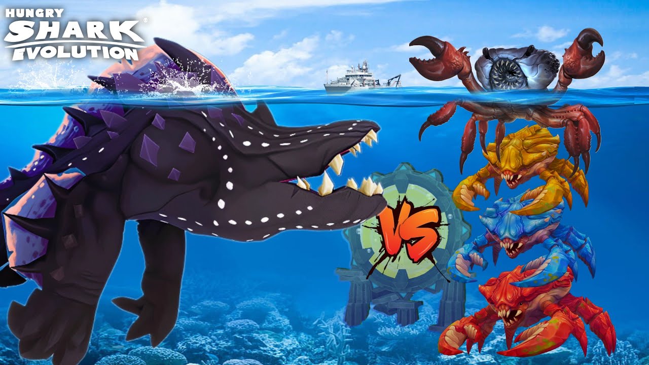 Главный враг, акула-абиссавр, ​​против гигантского крабового босса - Большая акула | Эволюция гол...
