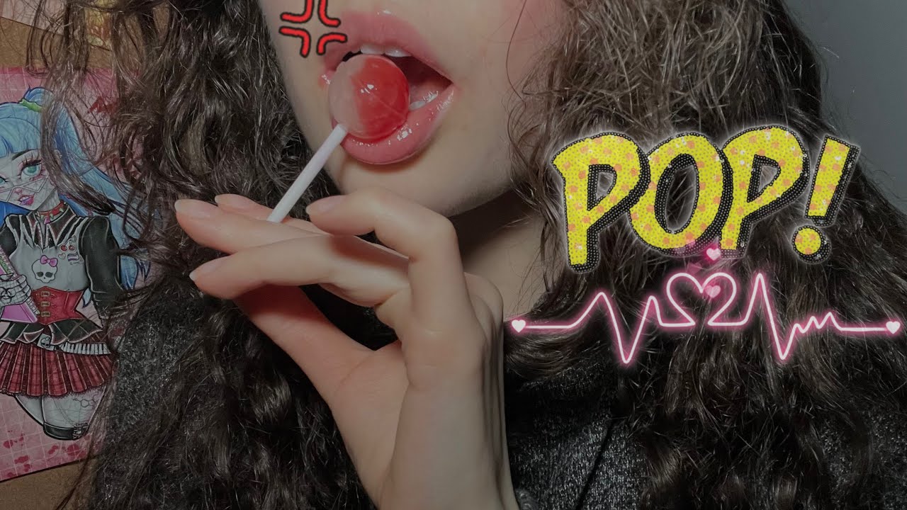 NO TALKING ASMR LolliPOP Eating Mouth Sounds + Gum Chewing + Hair Braiding + Wet Mouth Sounds 🍭