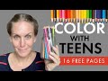 6 ways to use coloring pages with teens + 16 free coloring sheets