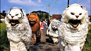 KIRAB CAN MACANAN SINGO MANGGALA DAN DRUMBAND MAONG REMAS DI TEGAL PASIR UTARA