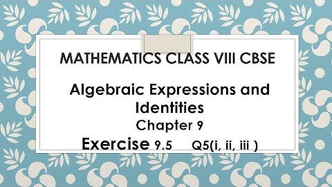 Algebraic Expressions and Identities class 8 chapter 9 Exercise 9.5 Q5(iv, v)