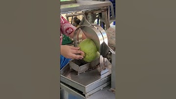 Coconut automatic cutting machine at a coconut farm!!!