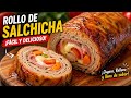 ¡Nunca vuelvo a cocinar salchichas igual! Rollo de Salchicha Relleno Fácil y Delicioso