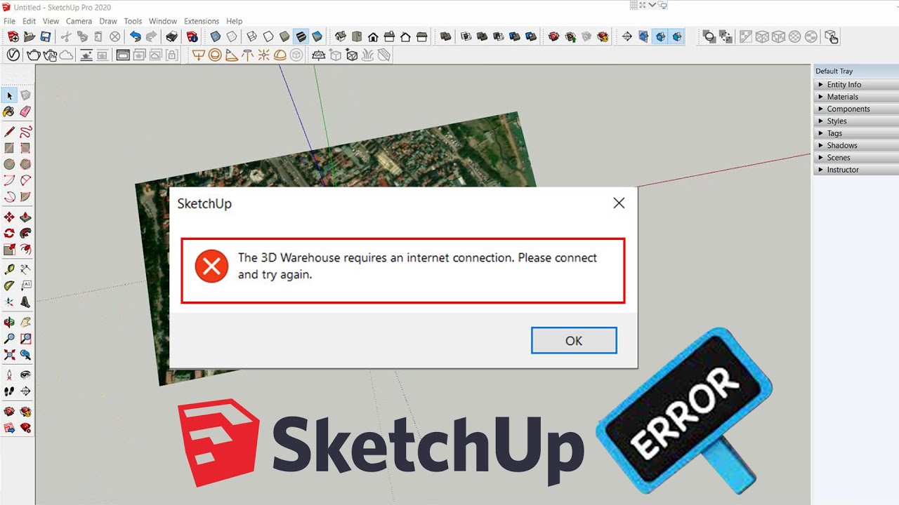 Fix sketchup the 3d warehouse requires an connection version
