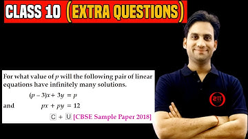 For what value of p will the following pair of linear equations have infinitely many solutions. (p-3