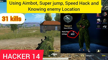 HACKER (14)- Using Aimbot, Super jump, Speed hack and knowing enemy location | PUBG Mobile