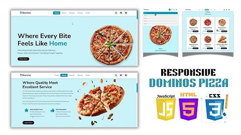 How to Make a Responsive Dominos Pizza Website Using Html , CSS and JavaScript | Full Tutorial