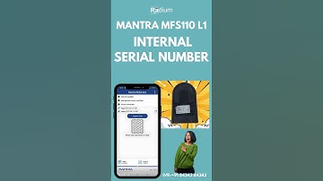 How to Find Your Serial Number on Mantra MFS110 L1