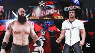 WWE 2K|| Wrestlemania 37 Braun Strwoman vs Shane McMahon Steel Cage Match Prediction