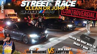 HE SLAPPED WHAT ON THE CAR INSANE! 340 ON A TURBO PHI VS NJ 340 ON A TURBO CLEAN OR JUMP